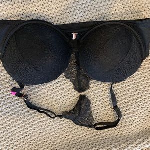 PINK Black lace bra